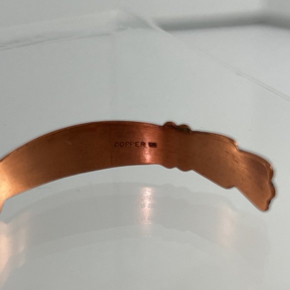 Vintage Copper Open Cuff Bracelet Ornate Boho Jewelry - Picture 5 of 6